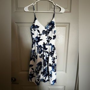 Monteau Blue and White Floral Dress